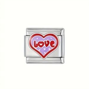 Italian Charm Love with Heart Personalized Jewelry Making Italian Charm Bracelet